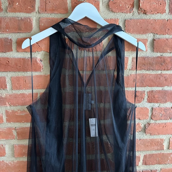 Sunday in Brooklyn Sheer Tulle Halter Tunic Black. - Picture 6 of 9